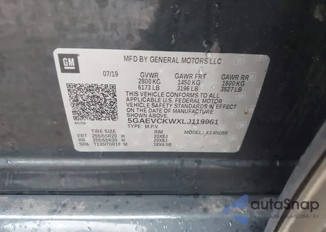 2020 Buick Enclave Awd Avenir from USA, damaged, VIN 5GAEVCKWXLJ119961